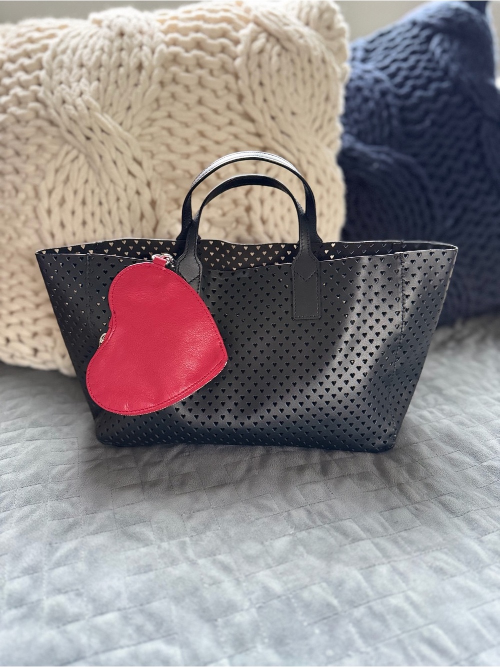 MZ Wallace Leather Valentine's Tote (limited edition!) with Heart Pouch